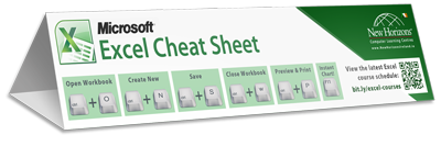 Excel keyboard shortcut cheat sheet